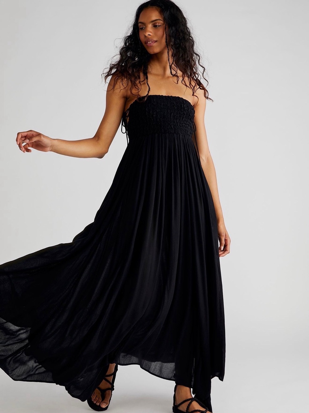 Free People Black strapless, maxi dress